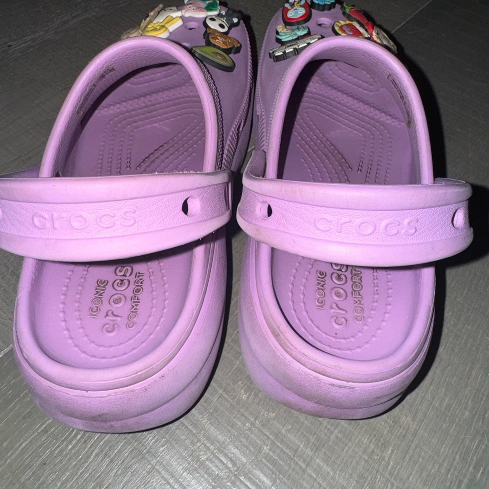 Crocs Lilac Platform Classics Clogs With Jibbits … - image 4